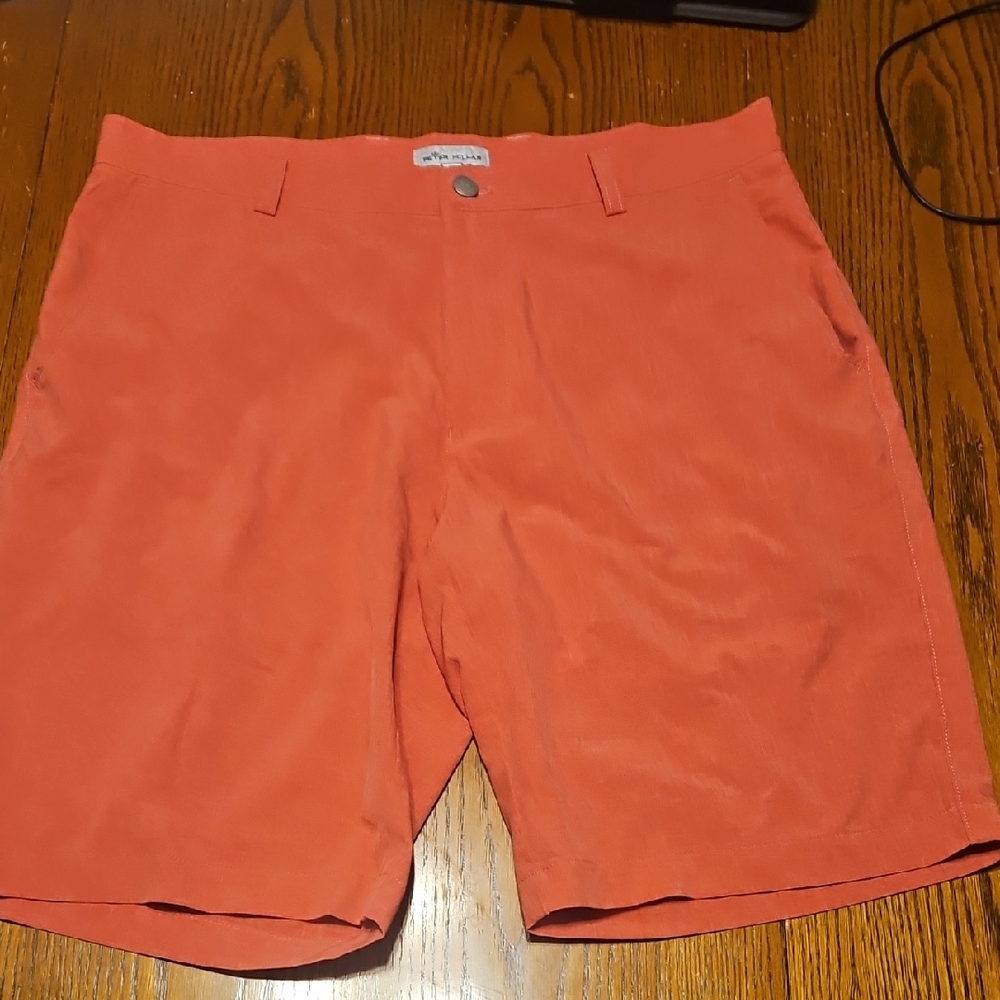Peter Millar Vibrant Coral Flat Front Shorts
